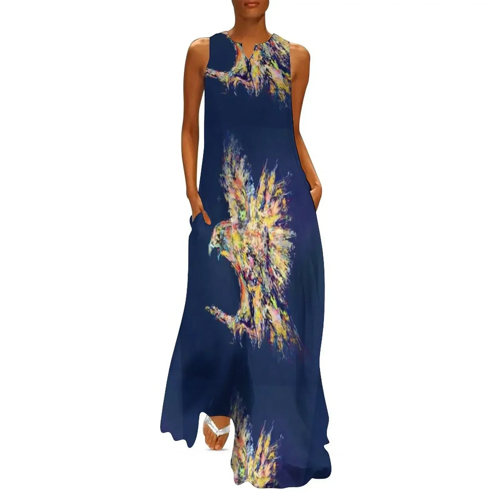 

Hawk on midnight blue Long Dress Long dresses dresses for special events summer women's dress 2025 Long veiled dresses Dress