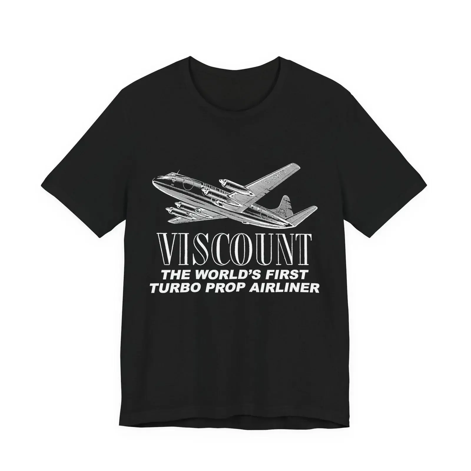 Футболка Vickers Viscount в винтажном стиле с изображением турбовинтового авиалайнера, унисекс, эластичная, для повседневной носки
