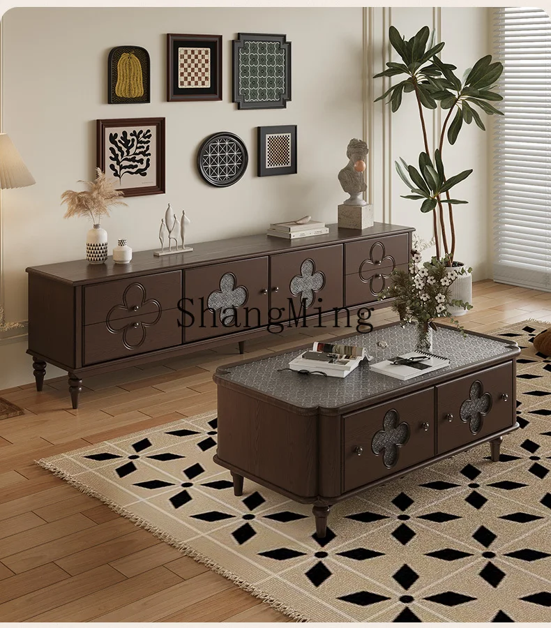 ZYY الخشب الصلب غرفة المعيشة طاولة القهوة تلفزيون مجلس الوزراء مزيج شقة غرفة المعيشة خزانة منزلية