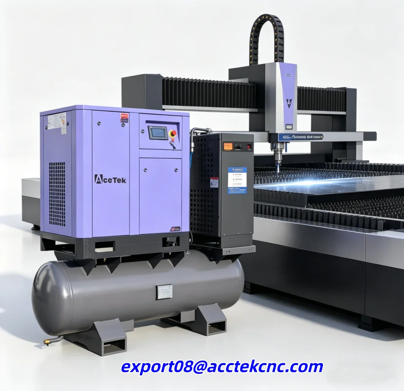 

AccTek 7.5KW 15KW 22KW Energy Saving Screw Air Compressor Stationary Industrial Air Compressor for Laser Cutting Machine
