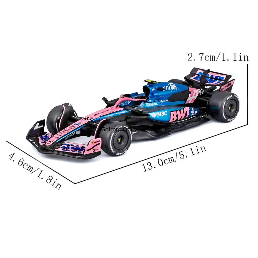 Bburago 1:43 2025 F1 BWT فريق Alpine Formula One # 10 بيير جاسلي # 43 لعبة مجسمة مصنوعة من خليط معدني من فرانكو كولابينتو قابلة للتجميع #2