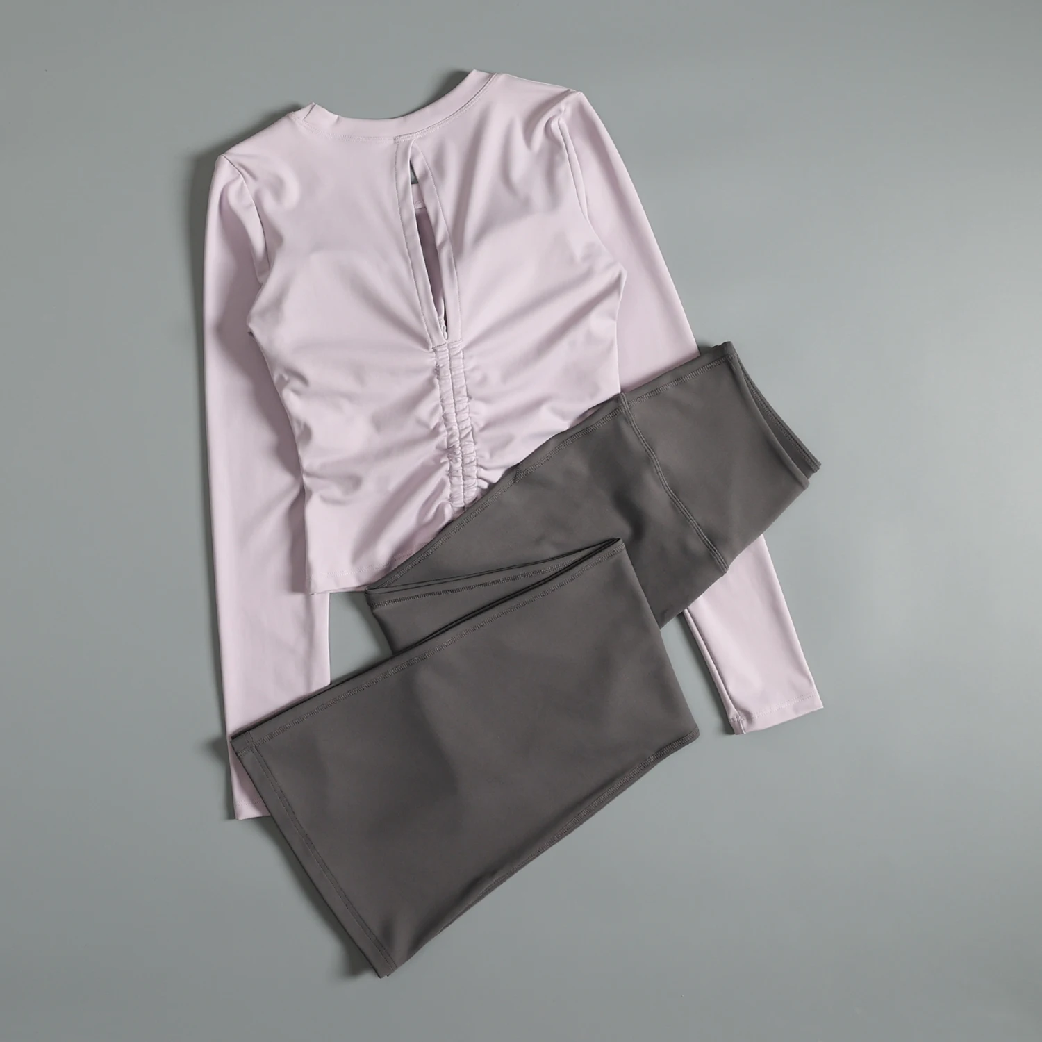 Traje para correr por la mañana para mujer en otoño, cinta de belleza, estera para el pecho, yoga, fitness, manga larga, entrenamiento de Pilates de alta apariencia