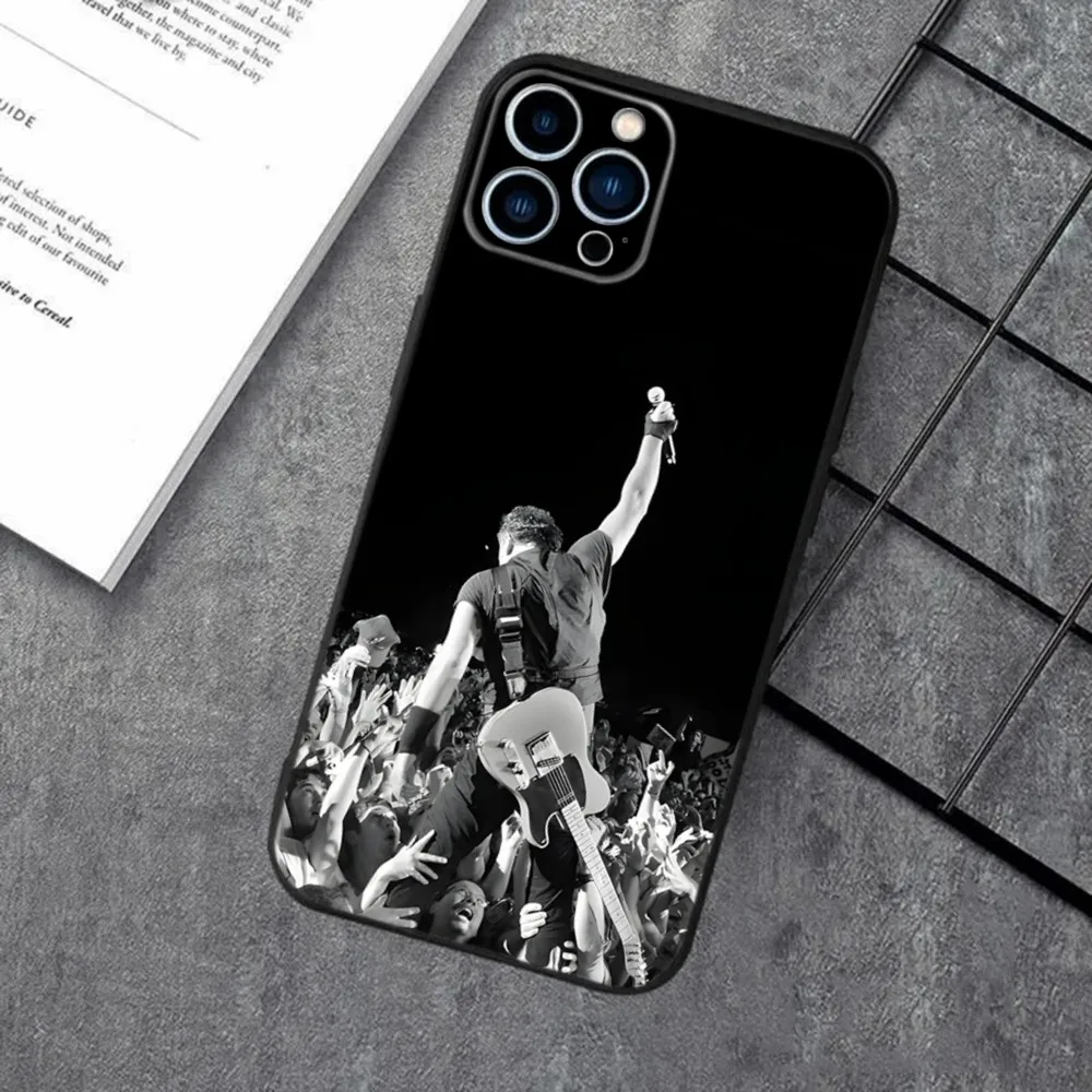 Bruce Springsteen Phone Case For Apple iPhone 15,14,13,12,11,XS,XR,X,8,7,Pro,Max,Plus,mini Silicone Black Cover