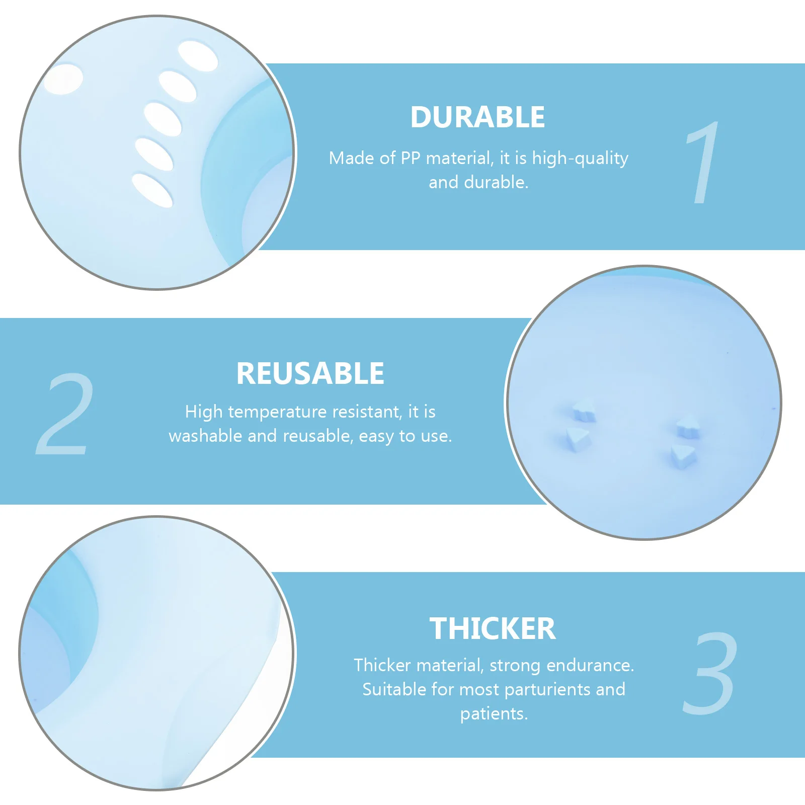 

Premium Thickened Sitz Reusable Washable Household Toilet Basin Ergonomic Design Comfortable Durable For Women Patients Foldable