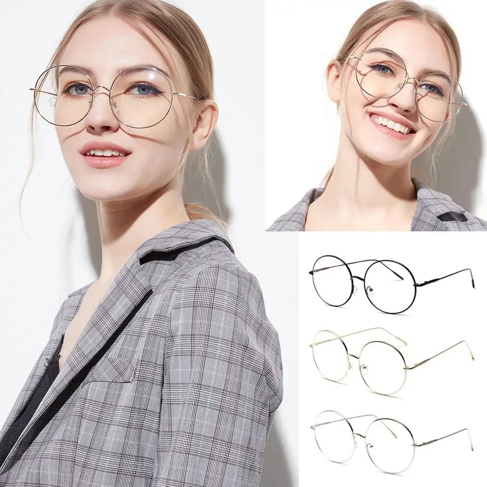 New Fashion Portable Vision Care Oversized Spectacles Optical Glasses Round Glasses Eyeglasses Frame