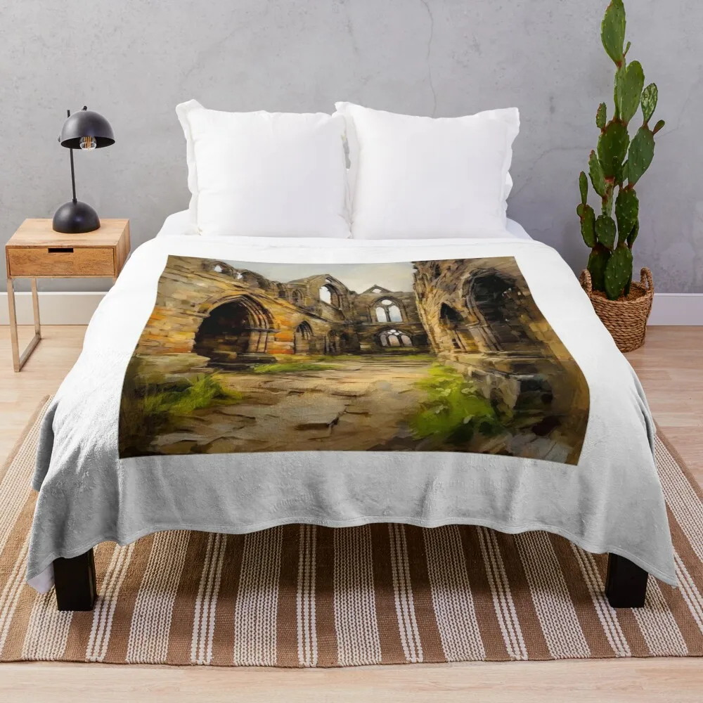 Ruins of Whitby Abby Throw Blanket Sofa wednesday Plaid Beautifuls Blankets