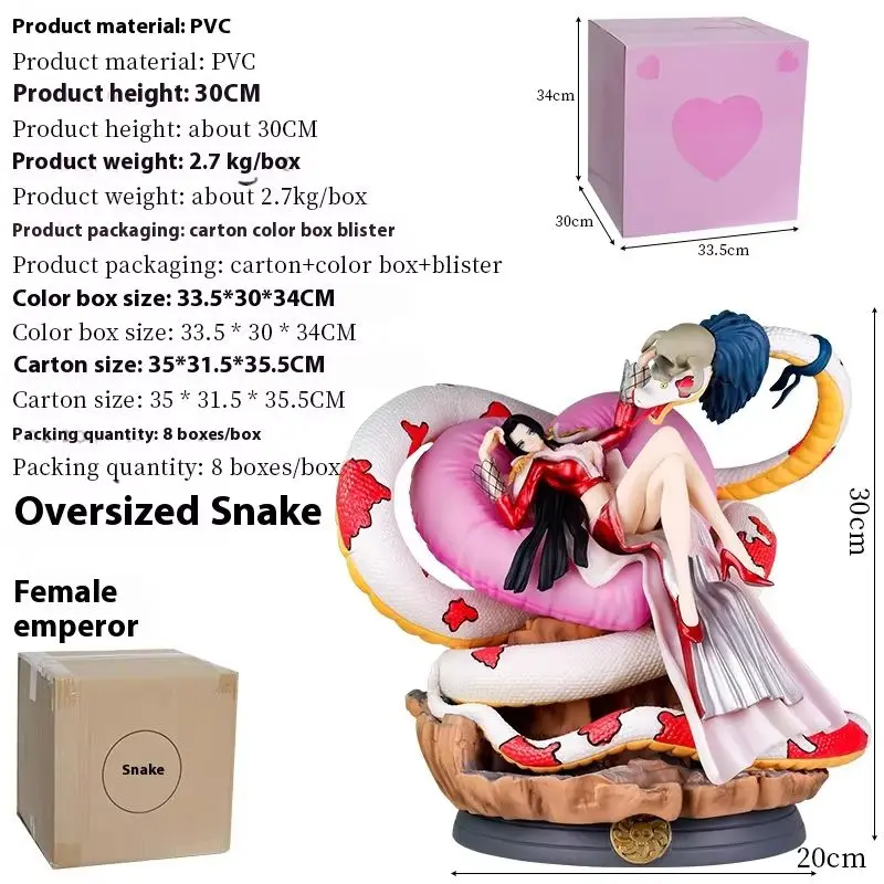 

New One Piece Boa Hancock Figure Snake Princess Gk Statue Snake Pattern Pvc Resin Model Trendy Anime Collectible Decorative Toy