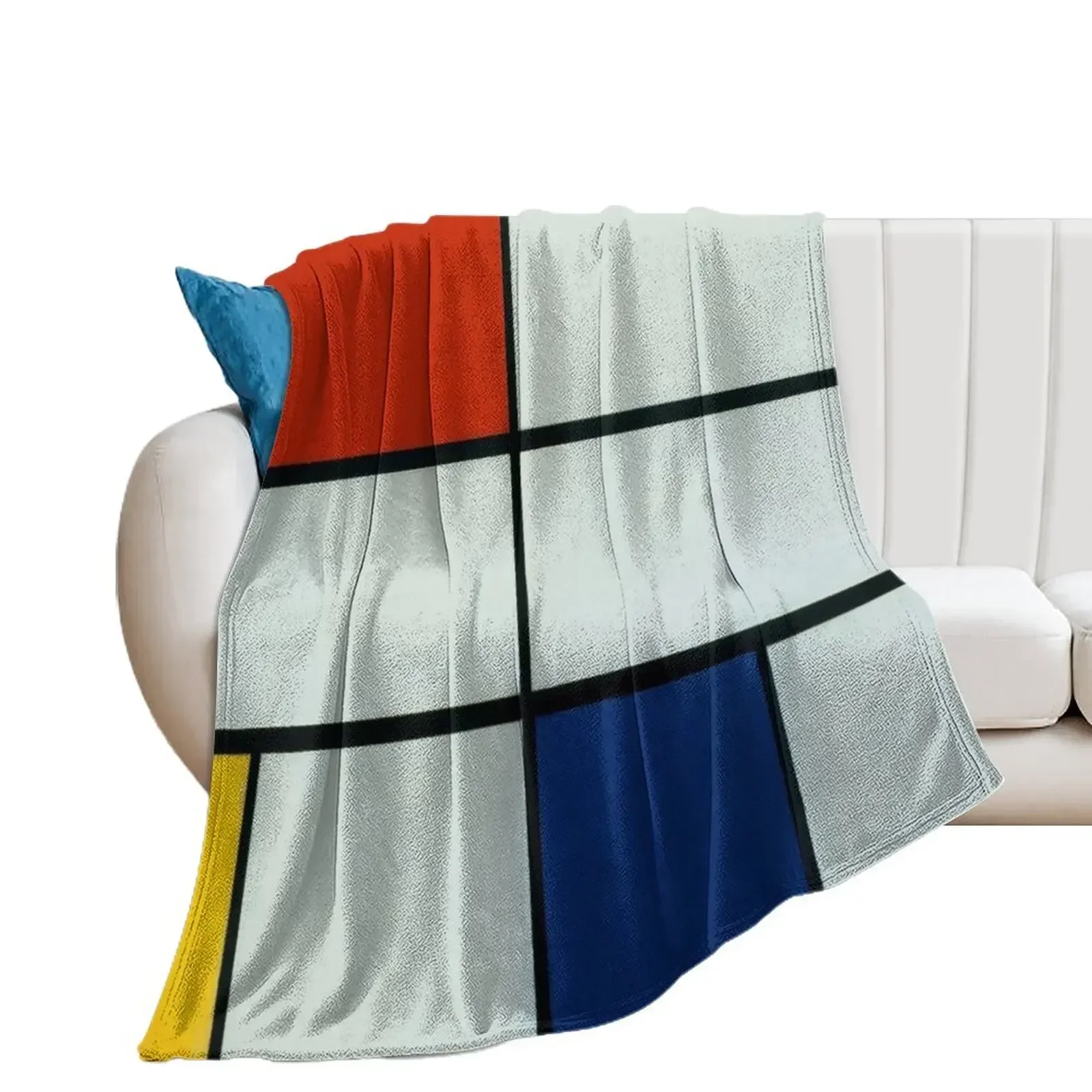 

Composition C (No. III) with Red, Yellow and Blue, 1935. Throw Blanket Decorative Sofas Vintage Luxury Thicken manga Blankets