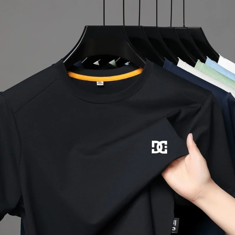 Original Design Herren-T-Shirt mit O-Ausschnitt und kurzen Ärmeln, Sommer-Buchstabendruck, schnell trocknend, neu, vielseitig, modisch, lässig, Sport, Herrenbekleidung