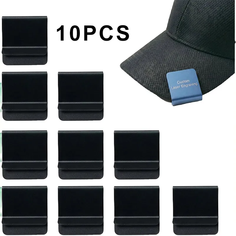 1/10PCS Hat Brim Clips Blank Aluminum Hat Clip for Laser Engraving Hat Accessories Golf Hat Clip Blank for DIY Vinyl UV Printing