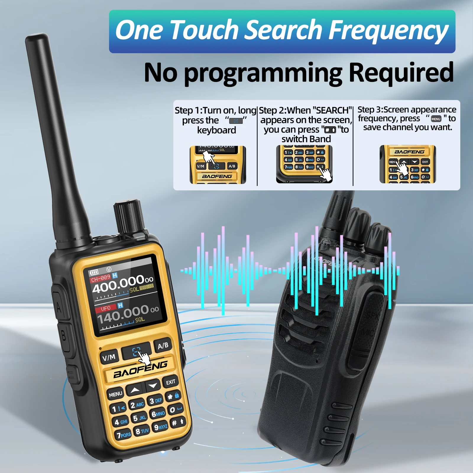 2 uds BAOFENG UV-5R Mini Walkie Talkie banda completa Bluetooth programación frecuencia de copia inalámbrica 2 PTT AM FM tipo C Radio bidireccional