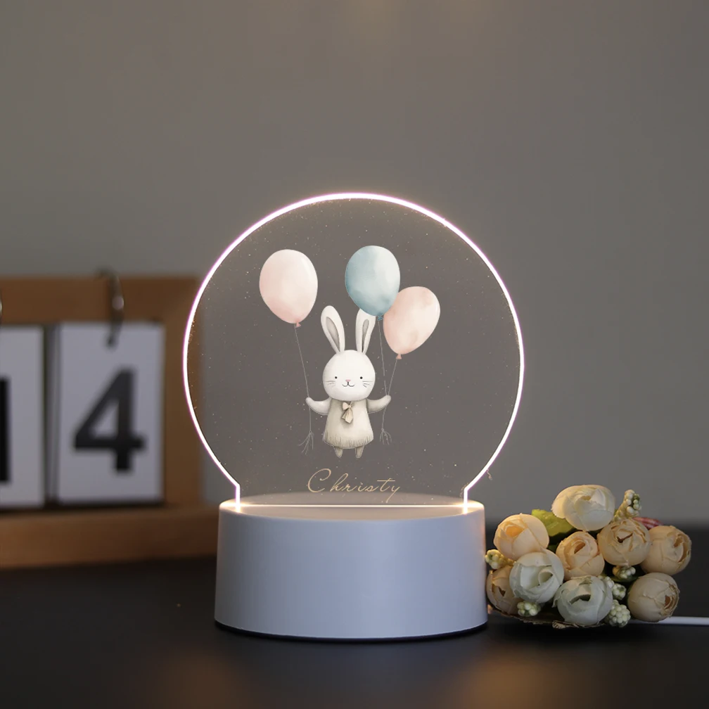 1 personalized customization with love cartoon pattern Bedroom bedside ambient light Room decoration gift RGB night light LED