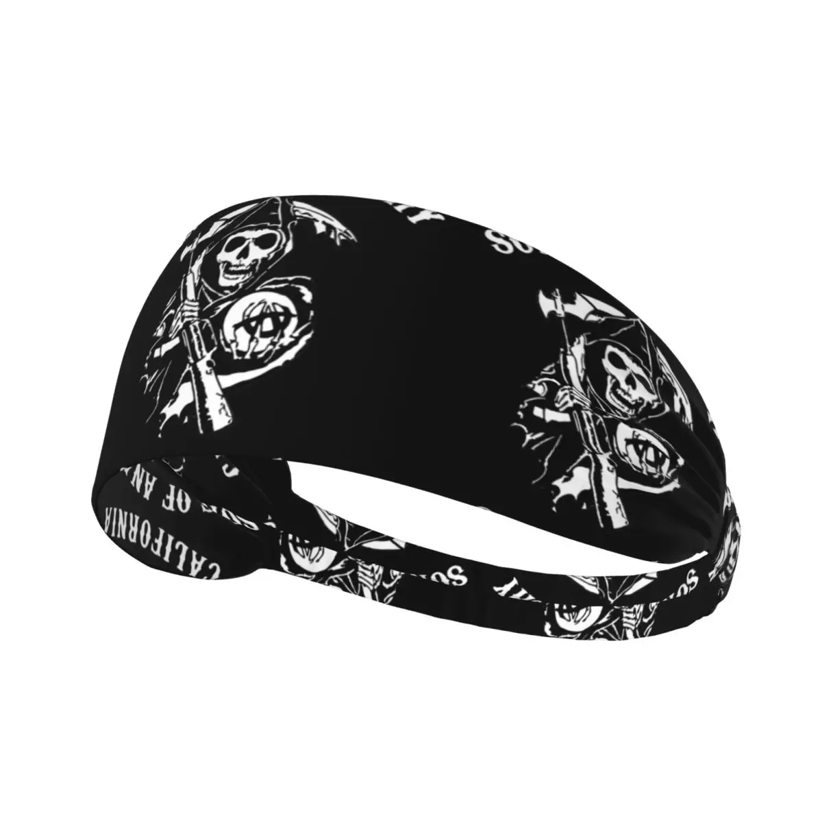 

Custom Sons Of Anarchy Gym Headband for Workout Non Slip Elastic The TV Series Moisture Wicking Sweatband Women Men