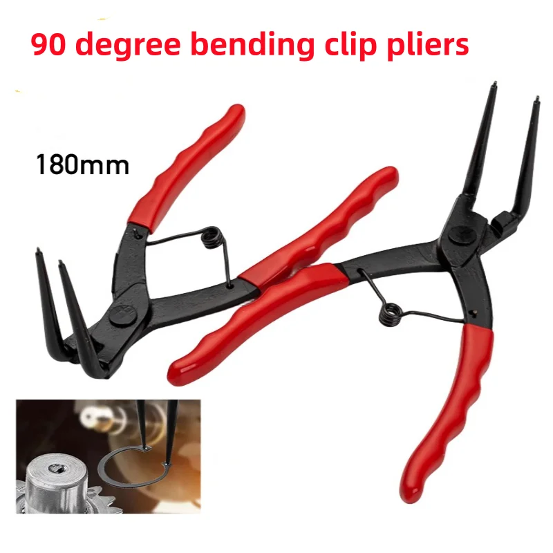 

1PCS 90 Degrees Bending Pliers Heavy-duty Cylinder Internal Ring Remover Retaining Circlip Pliers For Motorcycles Cars Trucks