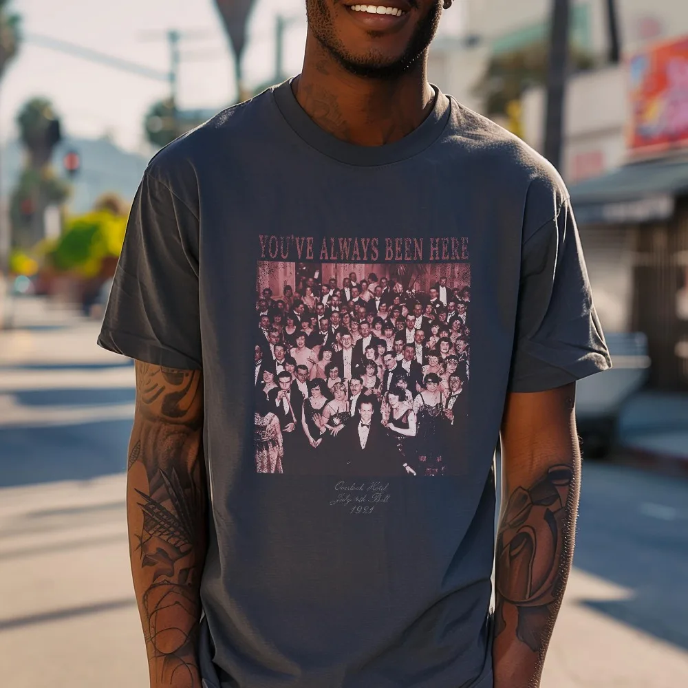 تي شيرت The Shining: 4 يوليو، 1921، كرة الفندق Lookout. تي شيرت فيلم الرعب. تي شيرت قطني للجنسين، ملابس الشارع، قمة الموضة. #3