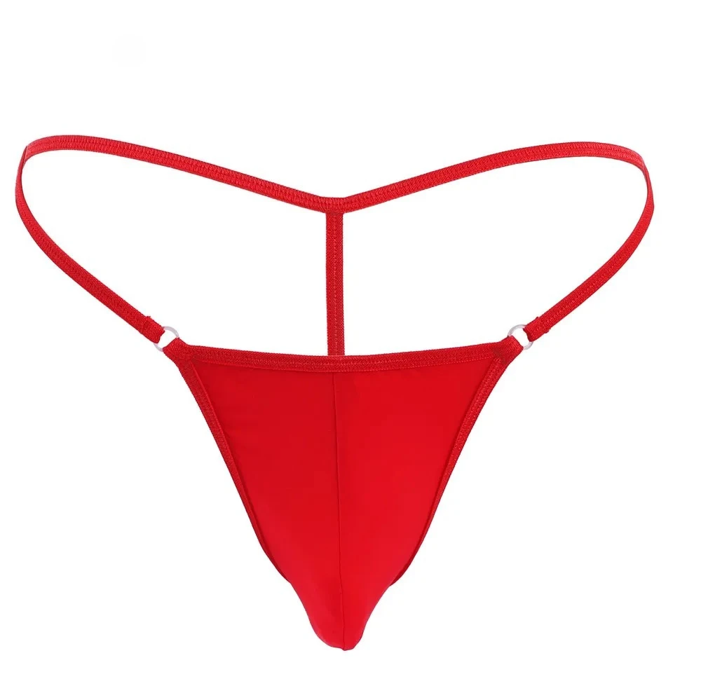 

Men's Erotic T Back Thong Gays Sexy Ice Silk Low Waist G-string Youth Quick Drying Ultra-thin Seamless Bulge Pouch String Bikini