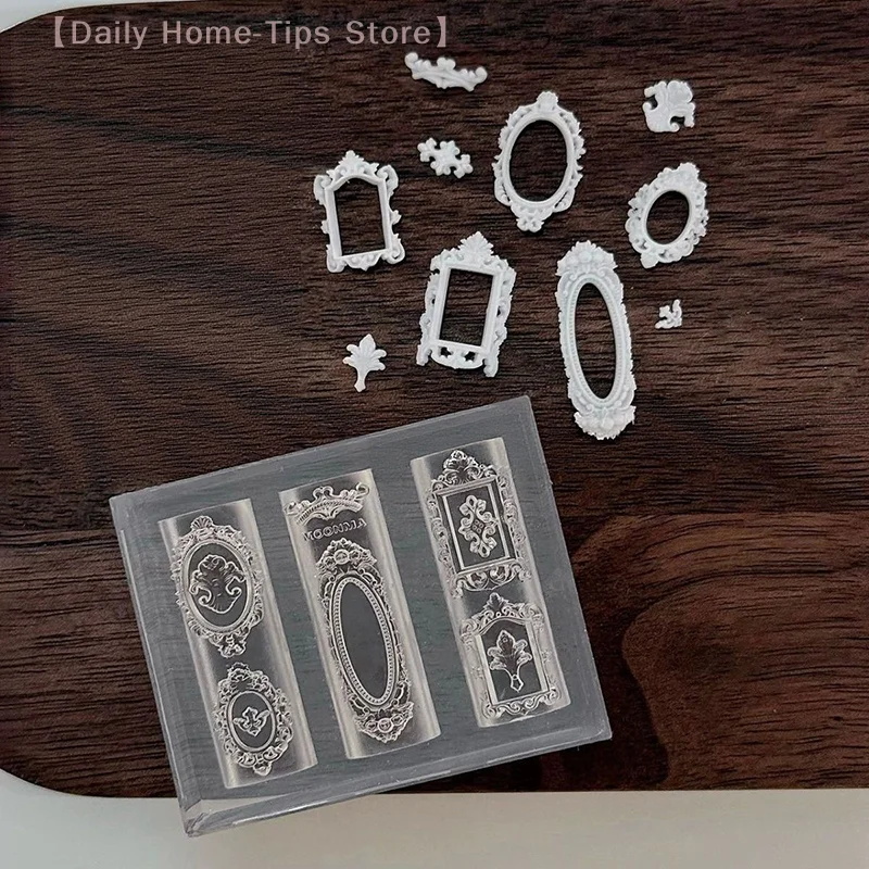 الأوروبي الرجعية إطار صور شكل سيليكون مسمار قالب مسمار ختم الأظافر DIY بها بنفسك صالون الأظافر تصميم مجسمة مانيكير أداة فنية #1