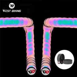 WEST BIKING 215cm Bicycle Anti-slip Handlebar Tapes PU+EVA Color Change Reflective MTB Road Bike Anti-Vibration Handle Bar Strap