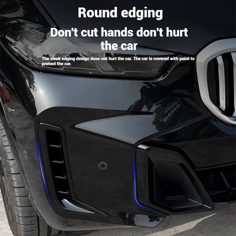 For BMW X5 G05 M Sport LCI 2023-2025 Front Bumper Fog Light Frame Cover Car Fog Lamp Body Kit Splitter Cover Grille Sticker