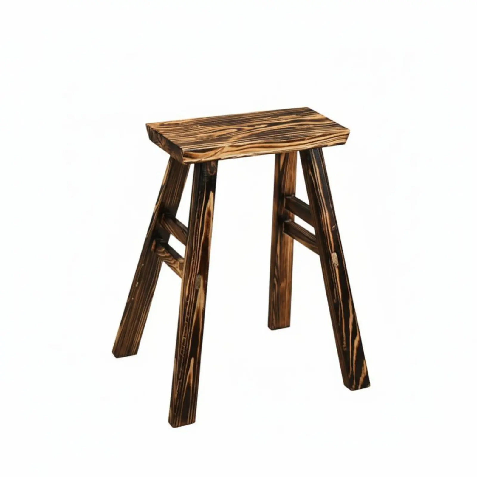 

Backless Bar Chair Hardwood Wood Construction Stool Stable Base Ladder Rung Footrest for Homeowners, Adults, Dining Area, Pub