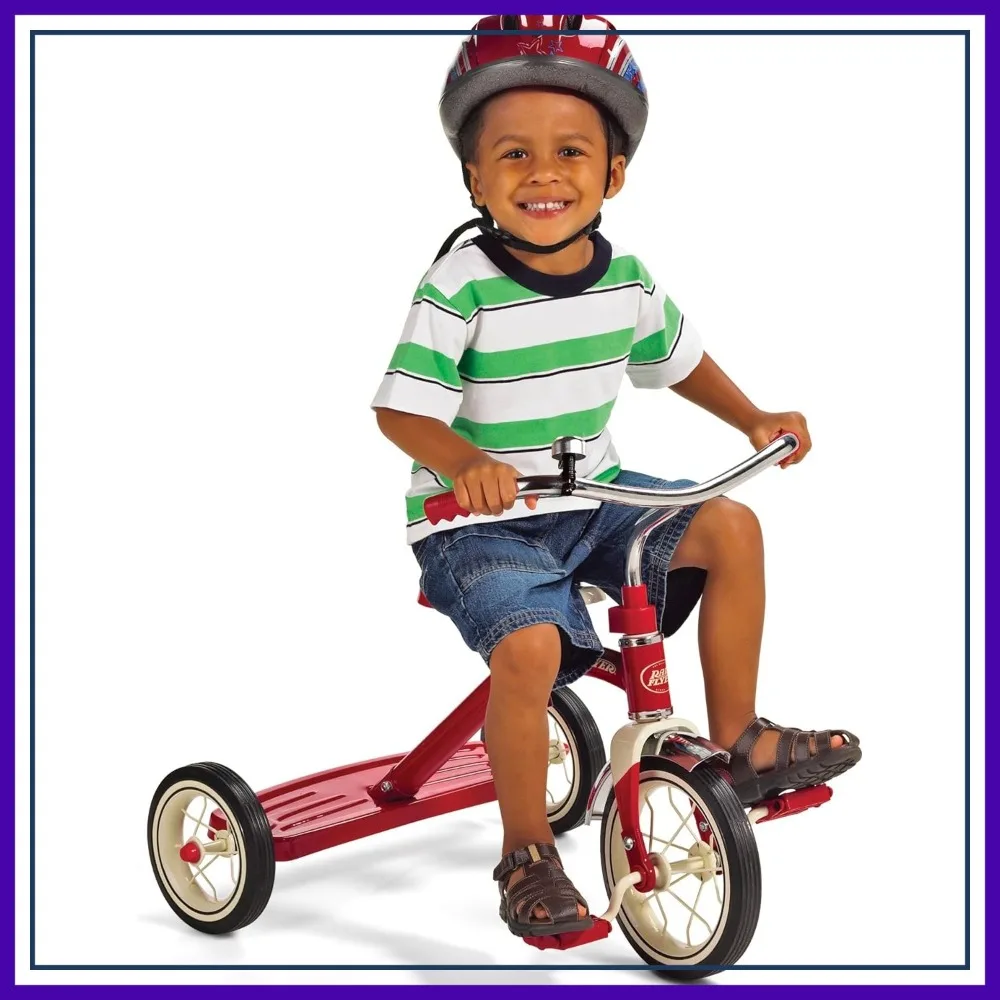 

Classic 10 Inch Toddler Tricycle with Rubber Tires and Steel Frame