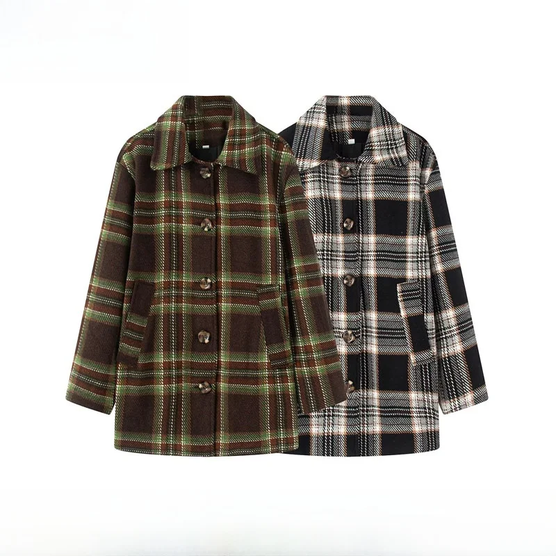 Spring Summer New Women's Fashionable Versatile Large Shape Woolen Coat ZR Style 1311958 Medium Length Polyester Fiber