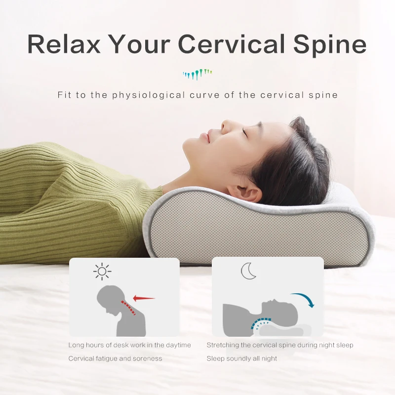 Orthopedic Memory Foam Pillow Neck Protection Slow Rebound Memory Pillow Wave curve shape Health Cervical Neck