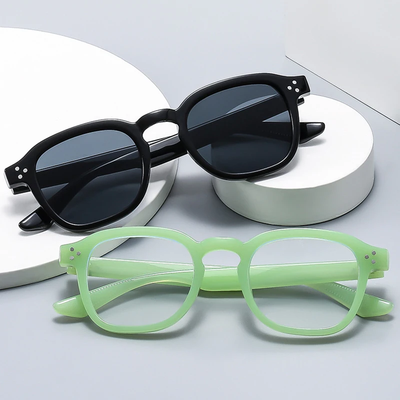 SHAUNA New Retro Square Women Sunglasses Fashion Rivets Men Clear Gradient Shades UV400 image 2