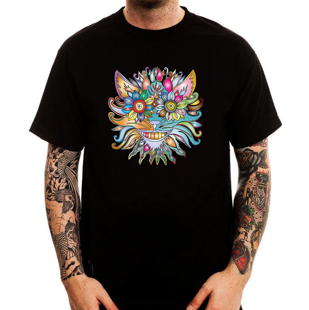 

Floral Hallucination Monster Funny Trendy Men's Printed Cotton T-shirt Top Tee