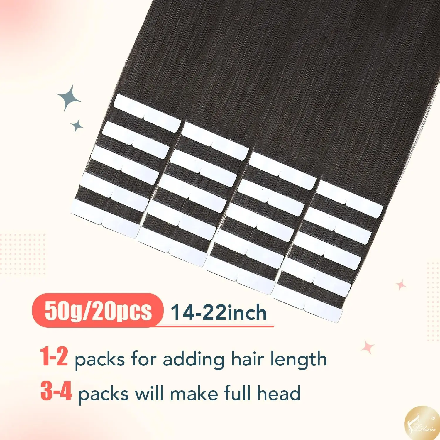 أفضل نوعية غير مرئية بو سلس حقن الشريط في وصلات الشعر شعر الإنسان اللون الطبيعي 18-24 بوصة 50 جرام 100 جرام الشعر البشري #2