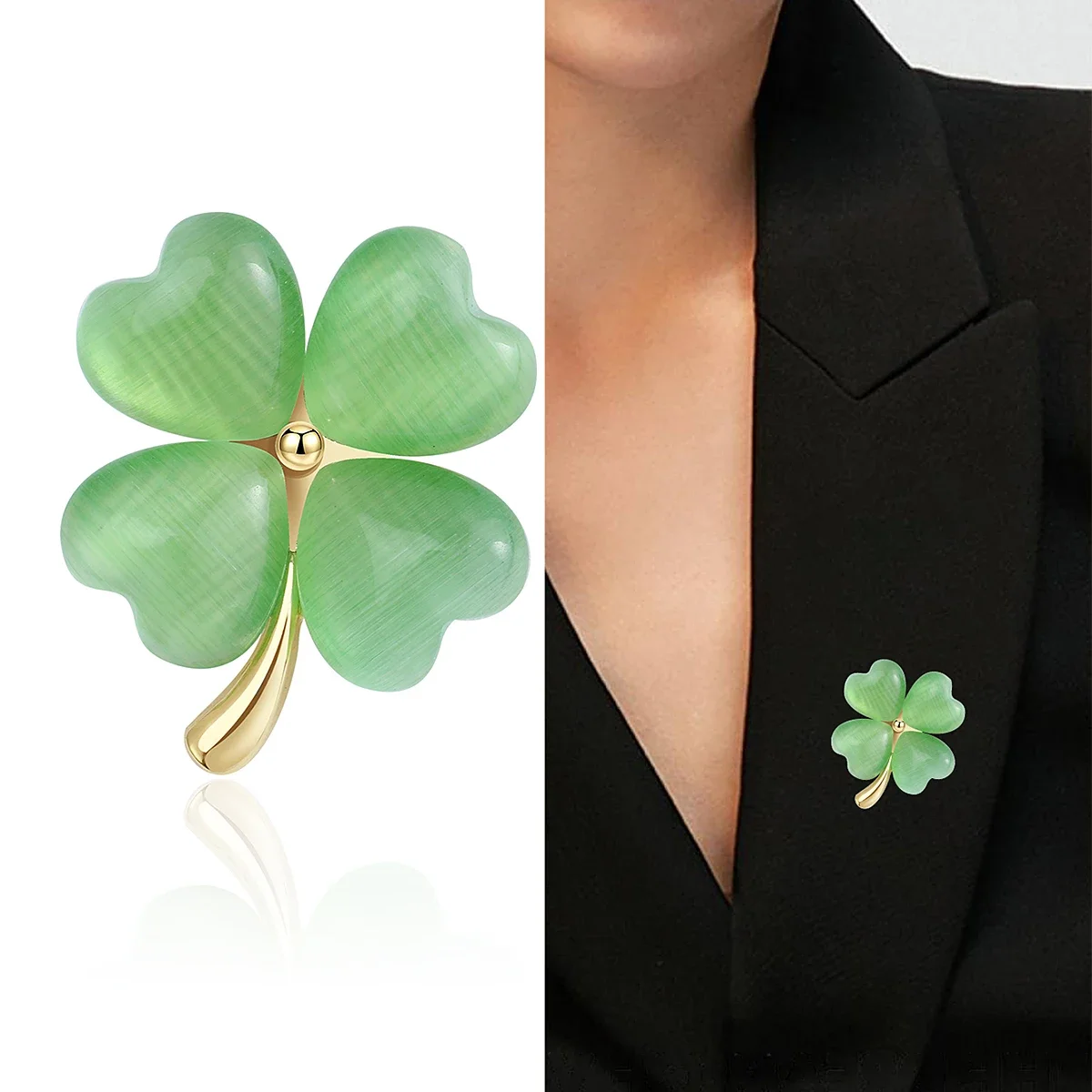 Simple Enamel Clover Brooches for Women Unisex 5-color Leaves Office Party Coat Bag Decoration Accessories Pins Gifts