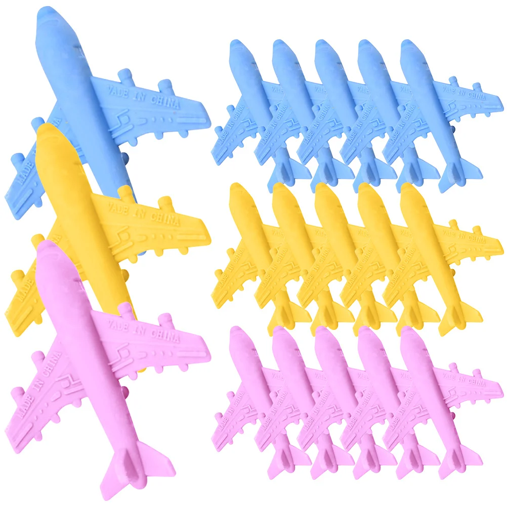 Gomme da cancellare a forma di aeroplano da 18 pezzi Forniture di cancelleria per studenti Kawaii carini Bomboniere in plastica Giocattoli per l'apprendimento dal design leggero e divertente