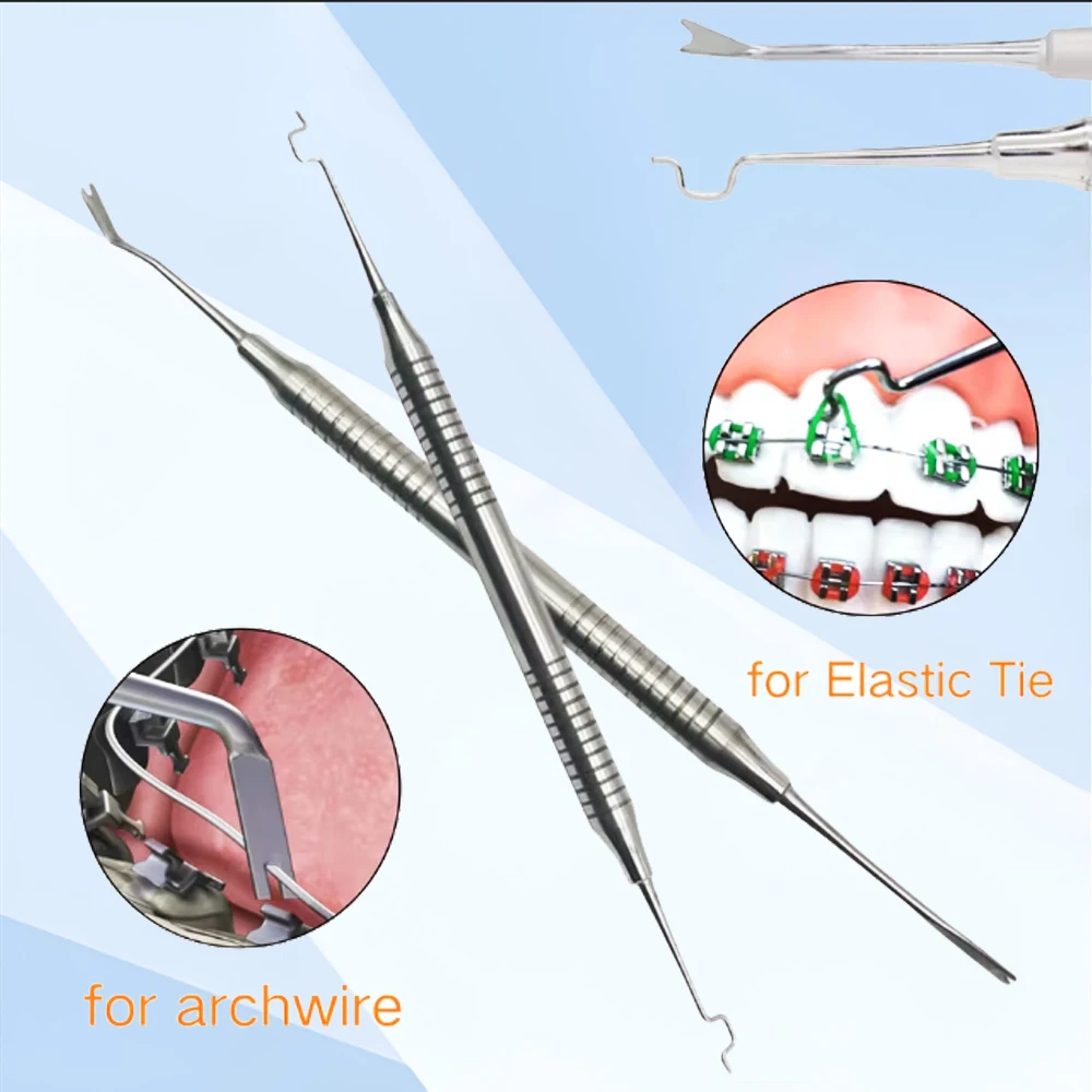 

Dental Orthodontic Ligature Tie Placer Tool Twirl On Module for Arch Wire Placement Ligation Ring Holder Tools Set