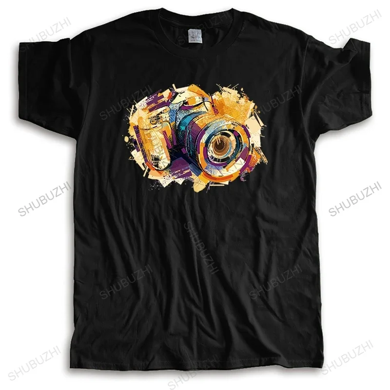 New t shirt black tops for men camera heat-sensitive patches stripes thermo on clothes application of one cotton t-shirt