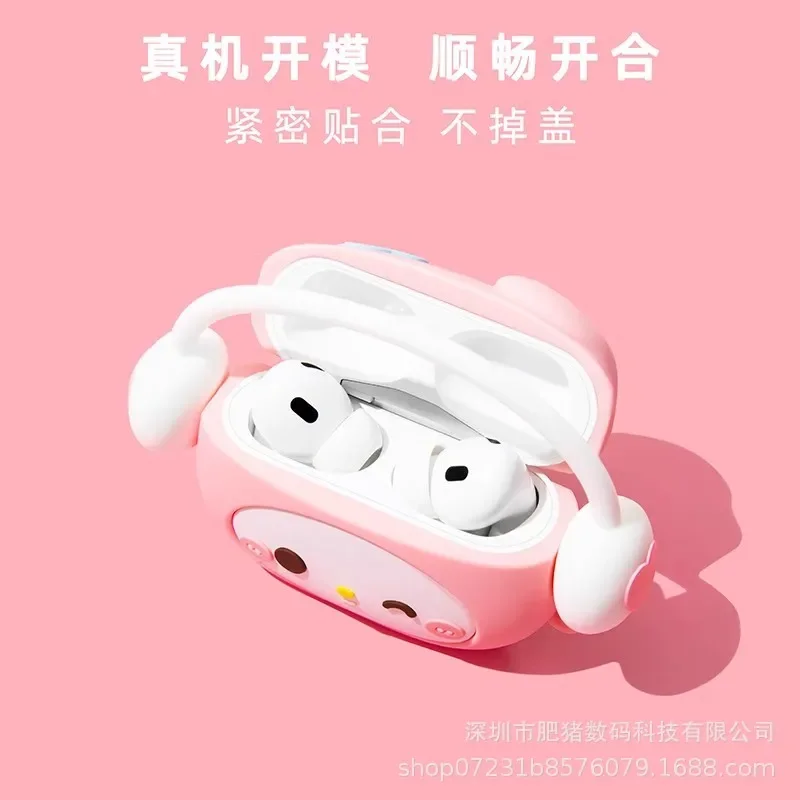 Capa Protetora Sanrio Airpods para Meninas, My Melody, Hello Kitty, Kawaii, Cute Apple, Sem Fio, Bluetooth, Fones de Ouvido, Presentes, 1, 2, 3 Pro