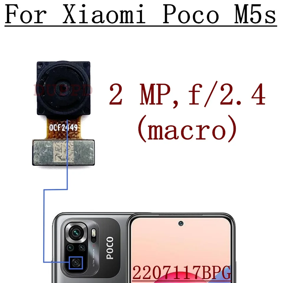 Rear Front Camera For Xiaomi Poco M5s 2207117BPG Small Frontal