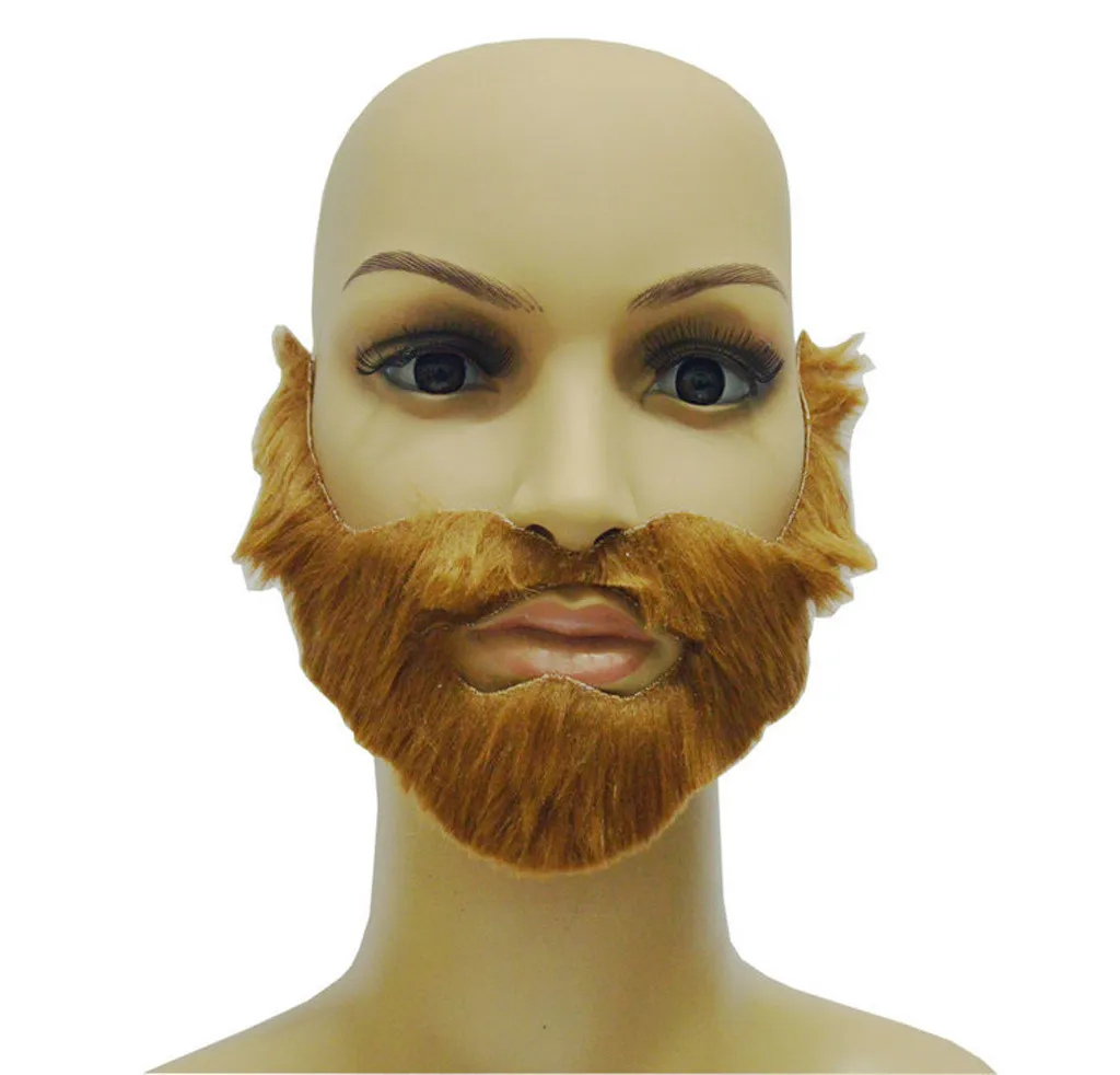 Full Face Mask Funny Costume Party Male Man Halloween Beard Facial Hair Game Moustache Juguetes Para Adustos Mask Cosplay 할로윈