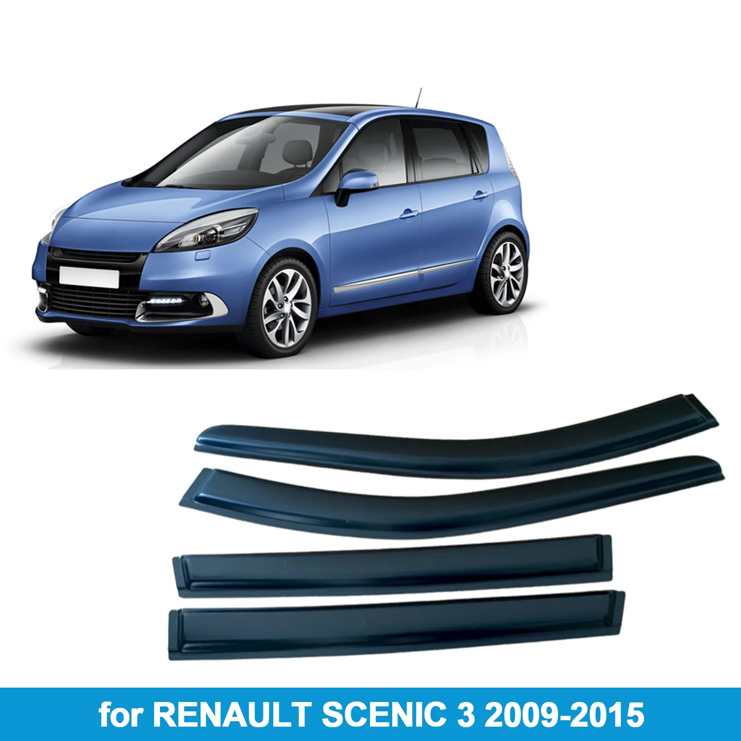

Оконный козырек для RENAULT SCENIC 3 2009-2015, защита от дождя, боковой дефлектор, защита от атмосферных воздействий, лента для наружного крепления