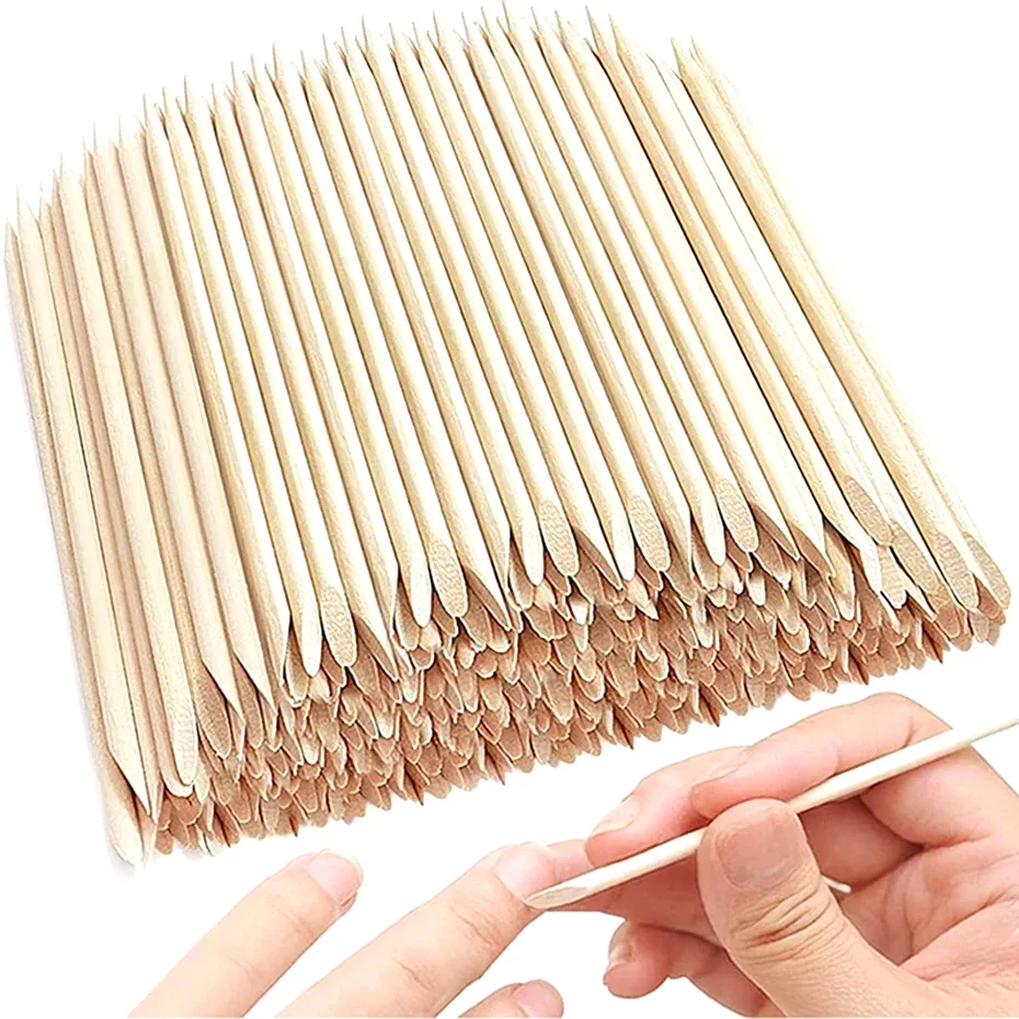 

50/100pcs Nail Art Pusher Orange Wood Sticks Cuticle Pusher Remover Rhinestones Dotting Removal Manicure Pedicure Care Tools
