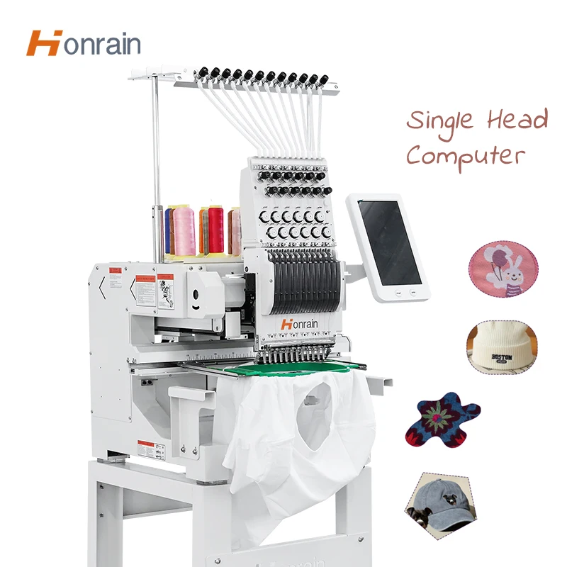 High Quality Single Head Embroidery Machine Multi Color Embroidery Machine T-shirt Cloth Embroidery Machine With Computer
