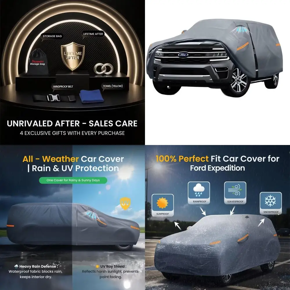 

All-Weather Heavy-Duty SUV Car Cover, Waterproof, UV & Hail Protection for Full Exterior