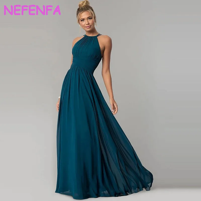 NBFENFA-Elegante vestido longo de baile feminino, vestido sexy sem costas, tamanho grande, ocasiões formais, verão, 2022