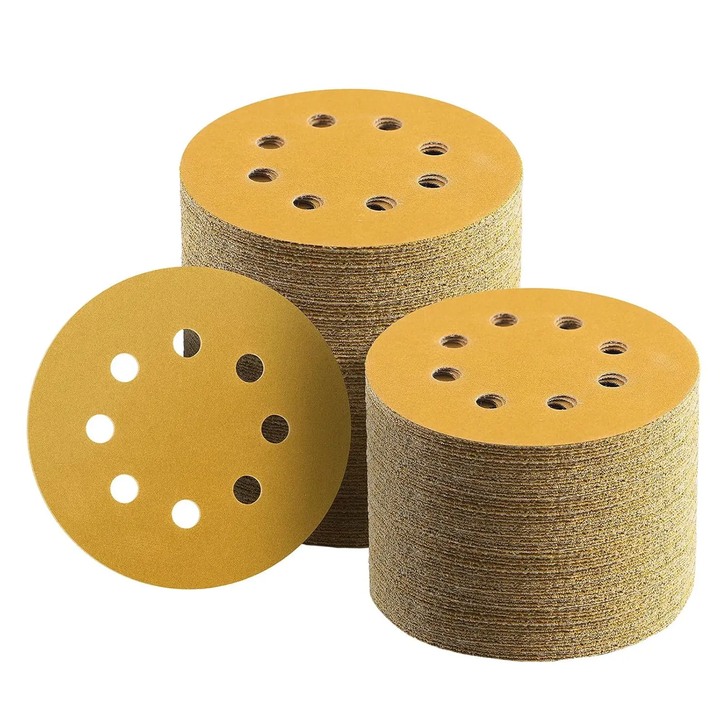 

100 Pcs 5 Inch Sanding Discs 220 Grit Hook and Loop for Woodworking and Automotive