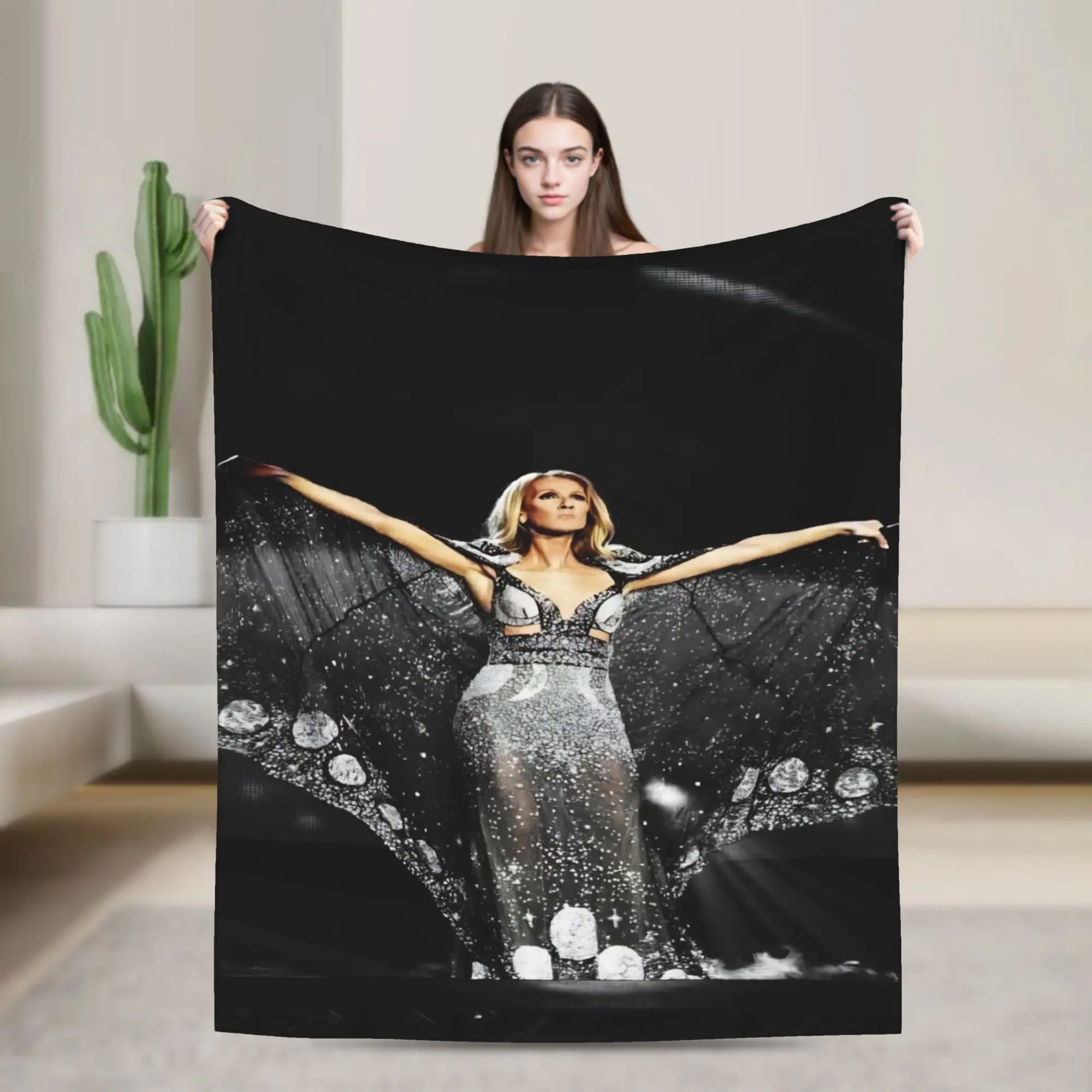 Celines Dions Paris 2026 Tour Printed Blanket For Men Women Super Soft Warm  Throw Blankets for Sofa