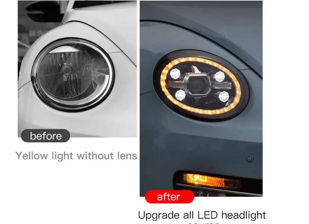 2013~2020y Car Bupmer Head Light For Beetle Headlight Car Accessories All In LED Fog For Beetle Headlamp