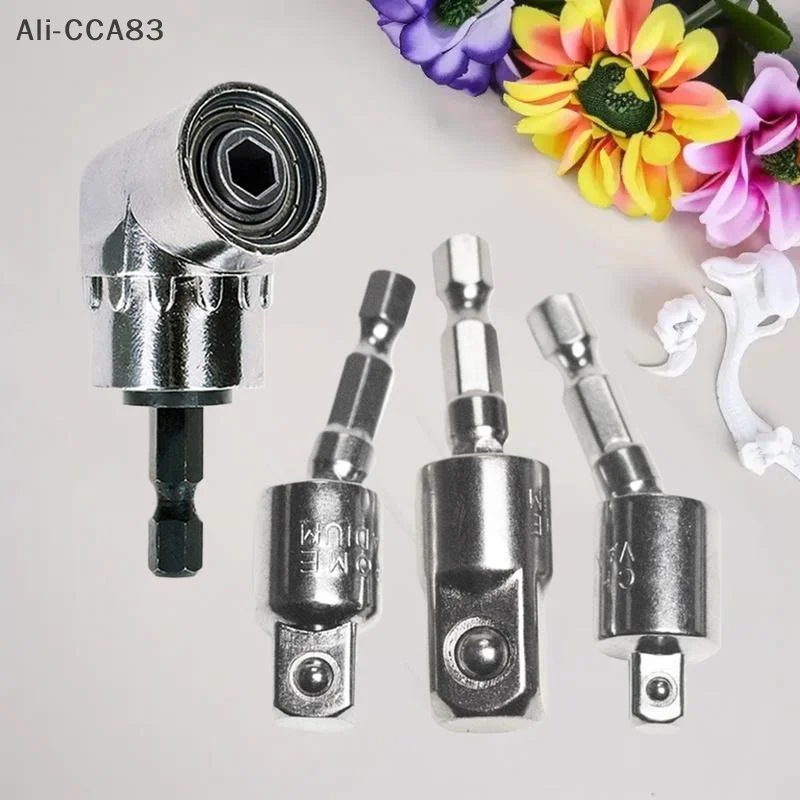 Testa di conversione per trapano a mano da 360 gradi 1/4 "3/8" 1/2 "codolo esagonale a presa quadrilatera connettore universale per asta di giunzione