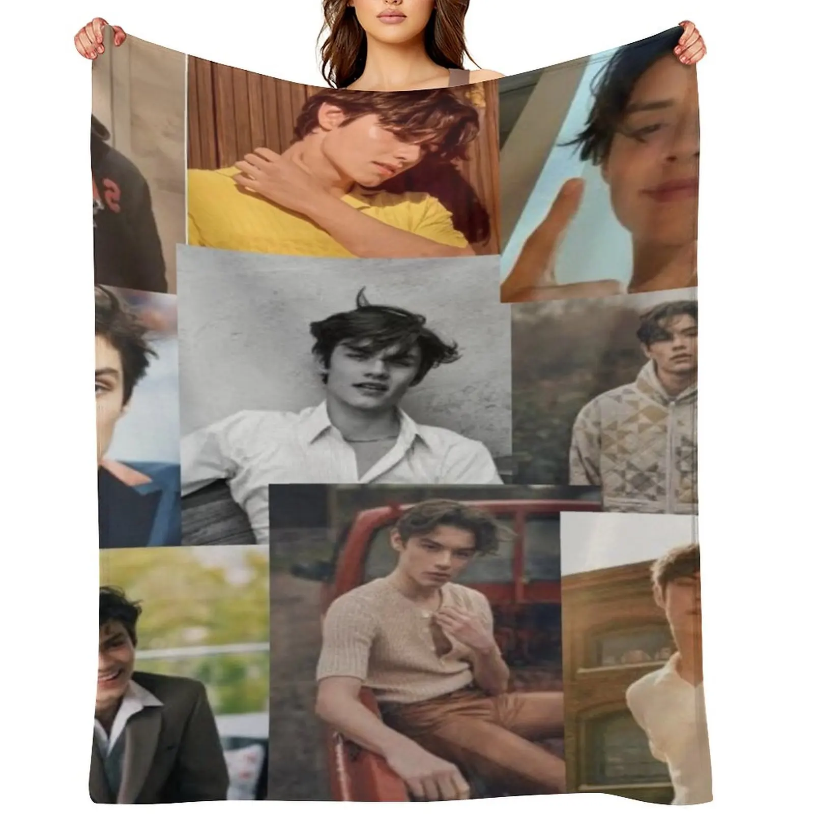 

Louis Partridge Collage Throw Blanket Multi-Purpose Luxury Luxury Thicken Summer Blankets