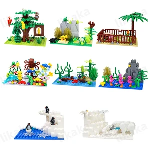 City Farm Animals Building Blocks Nature Animals Fish Otter MOC Underwater World Fish Dolphin Octopus Set DIY Toys for Kids Gift 12 best sales lego fish tank - №9