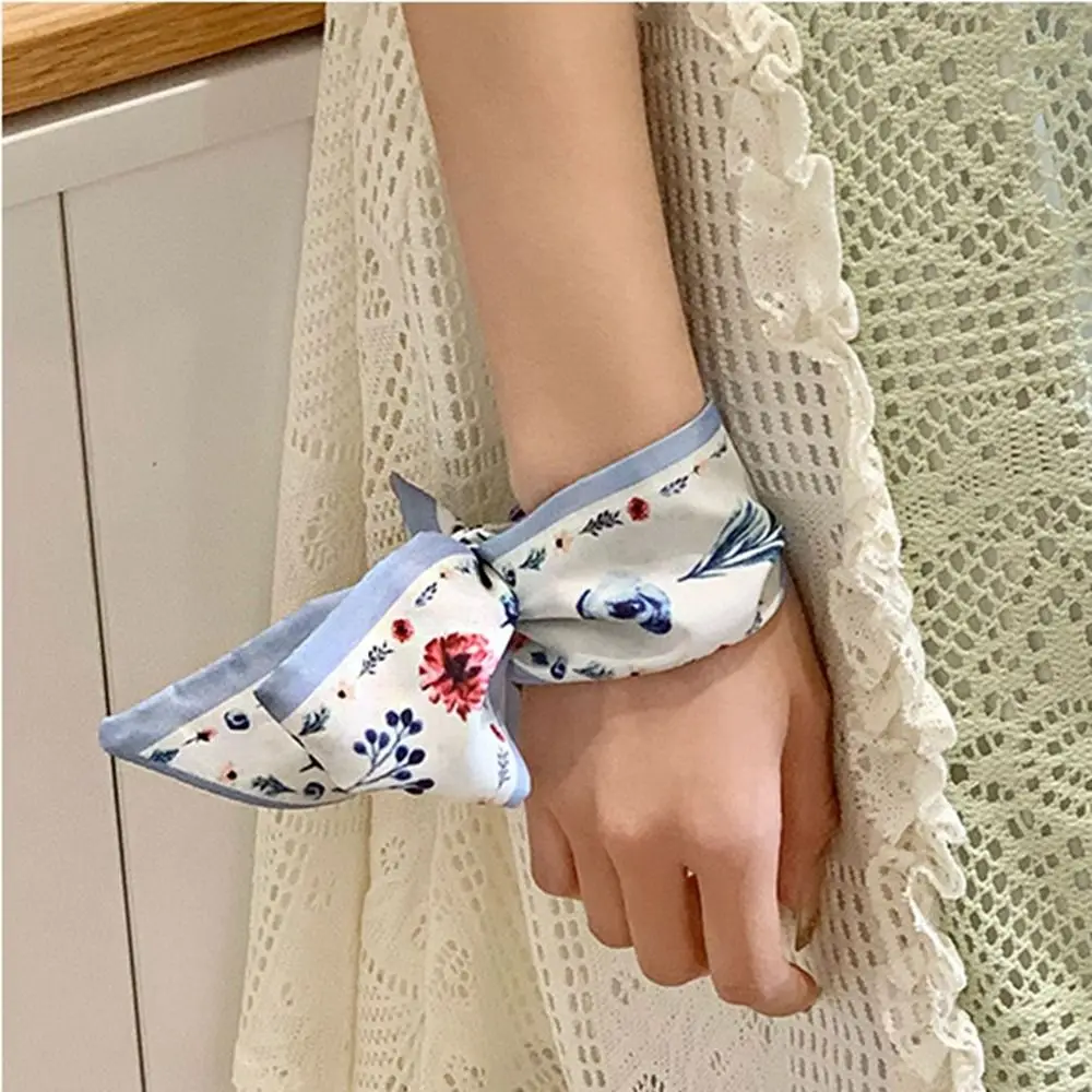 أنيقة الشريط الأزهار وشاح الرجعية رقيقة وشاح عقال الكورية نمط مطبوعة الأوشحة الطويلة الزفاف