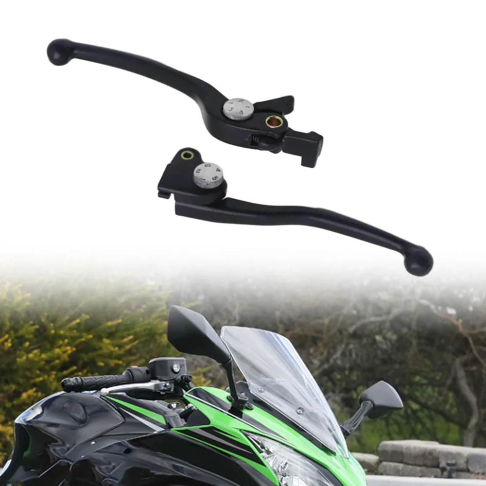 

2 Pcs Black/Silver Left and Right Motorcycle Brake Clutch Levers For Kawasaki Ninja 650 2017-2024 Accessories